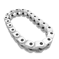 Mechanical Transmission Chain With Black Circular Plates And Silver Link Structure