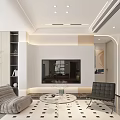 Modern Living Dining Room Open Layout Design With Sofa Coffee Table Dining Set And Floor to Ceiling Windows