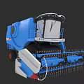 Blue Combine Harvester Car With Cab And Cutting Mechanism Features