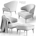 Elegant Burgundy Velvet Leisure Armchair With Wooden Legs And Matching Ottoman For Cozy Living Spaces