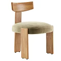 Modern Leisure Chair With Wooden Frame And Beige Upholstered Seat