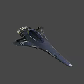 Sleek Black Futuristic Fighter Jet 3D Model With Aerodynamic Design And Yellow Afterburner Flames