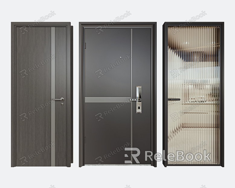 Modern Single Door Entry Door Glass Door model