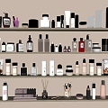 Cosmetics, skin care products, toiletries, beauty accessories 3d model