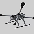 Quadcopter Drone Frame With White Central Structure Silver Arms And Black Propeller Bases 3d model