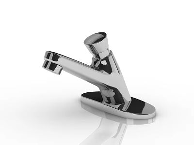 Sleek Modern Chrome Kitchen Faucet With Single Handle And Shiny Finish 3d model