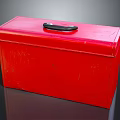 Sturdy Red Toolbox With Black Handle For Equipment Organization And Storage