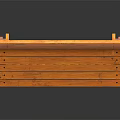 Outdoor Wooden Bench Natural Wood Color Long Seat Simple Design