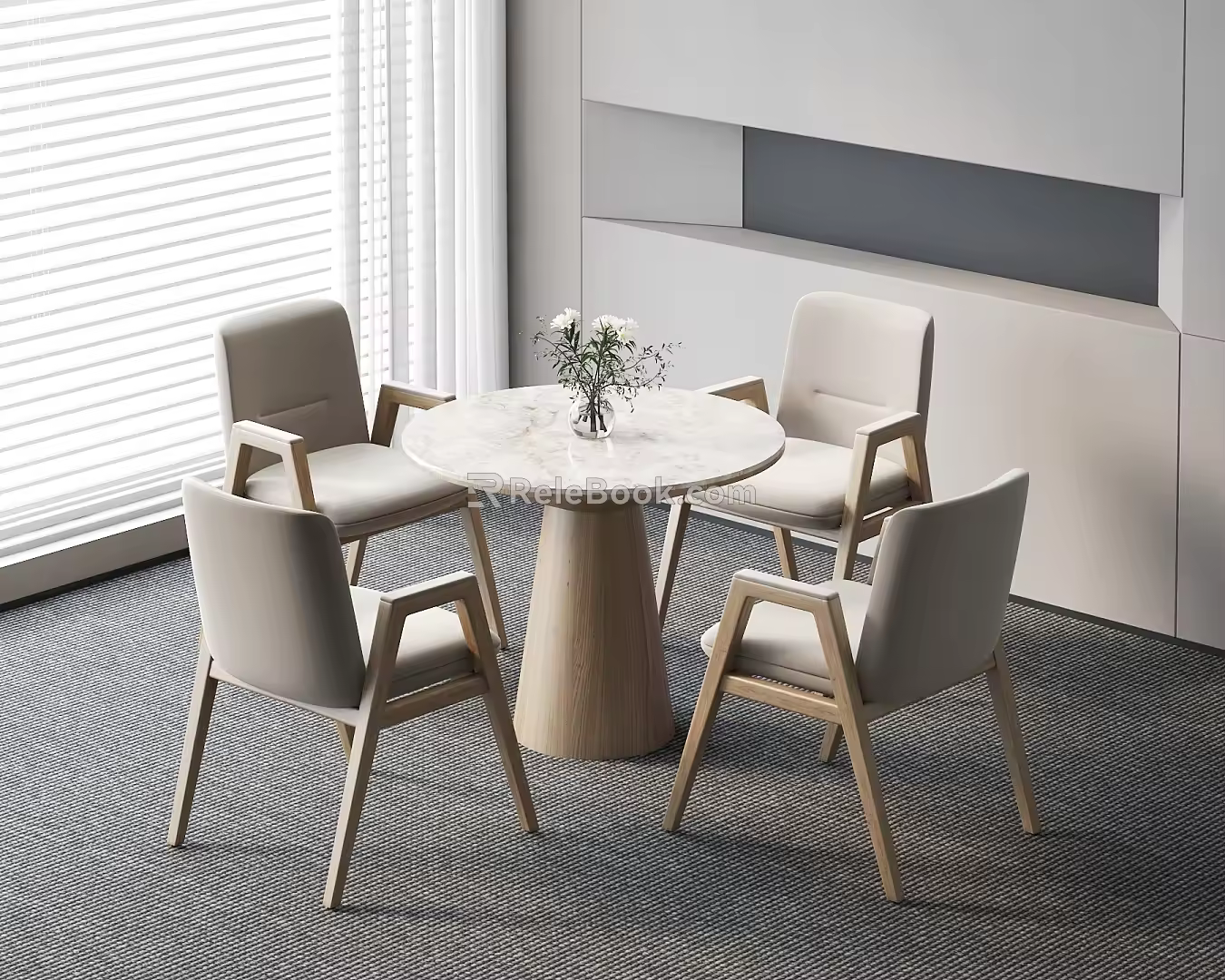 Modern leisure table and chair combination negotiation table and chair combination 3d model