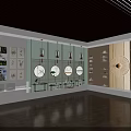 Modern Exhibition Interior With Display Wall Circular Decor And Lighting Fixtures
