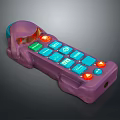 Modern Computer Controller With Purple Body Blue Buttons Green Red Indicators And Ergonomic Design 3d model