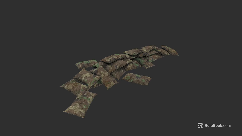 Camouflage Weapon Sandbags For Military Training And Defense Purposes 3d model 
