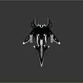 Advanced Sci-Fi Weaponized Aircraft Model With Black White Design Multiple Wings And Weapon Systems 3d model