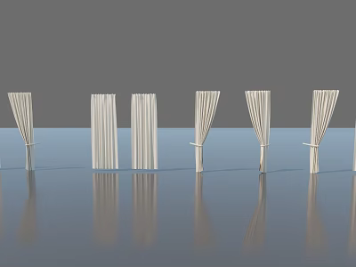 Various Curtains With Different Folding Styles For Home Window Decoration 3d model