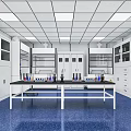 Modern Laboratory Physics Laboratory Tables and Chairs Laboratory Equipment Laboratory Research Room 3d model