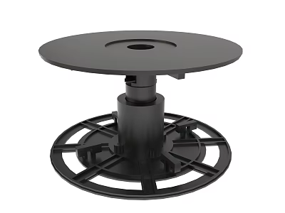 Black Rotating Base with Circular Platform and Sturdy Support Structure 3d model