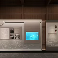 Traditional Cultural Center Interior Featuring Statue Calligraphy Wooden Structure And Bamboo Patterns