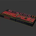 Modern Synthesizer Portable Synthesizer Mixer Reverberator 3d model