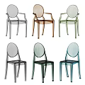 Stylish Transparent Single Chairs In Various Colors With Modern Acrylic Design