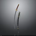 Traditional Japanese Katana With Red Handle And Black Sheath Featuring Golden Accents
