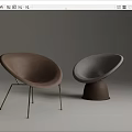 Modern Comfortable Accent Chairs Brown With Metal Legs And Gray With Round Base
