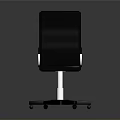 Black Modern Office Chair With Silver Armrests And Caster Base Design