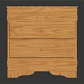 Natural Wooden Nightstand With Two Drawers And Simple Design Drawer Handles