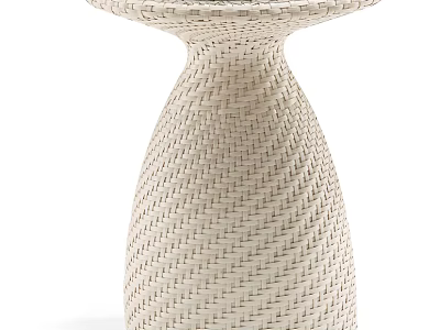 Woven Modern Coffee Table With Light Colored Rattan Design And Sturdy Base 3d model