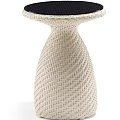 Woven Modern Coffee Table With Light Colored Rattan Design And Sturdy Base 3d model