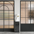 French style glass door sliding door Changhong glass door 3d model