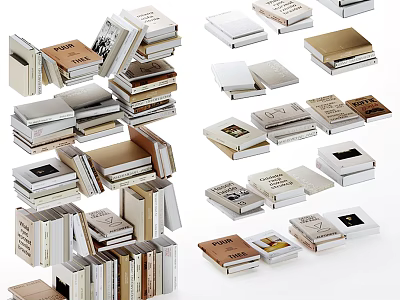 Stacked Books And Magazines With Various Sizes Colorful Covers And Different Designs 3d model