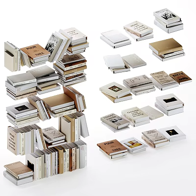 Stacked Books And Magazines With Various Sizes Colorful Covers And Different Designs 3d model