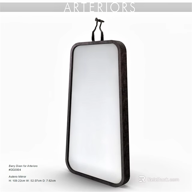 Modern Minimalist Rectangular Hanging Mirror With Wooden Frame And Sleek Design 3d model 