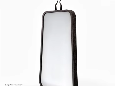 Modern Minimalist Rectangular Hanging Mirror With Wooden Frame And Sleek Design 3d model