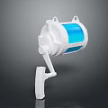 Dog Leash Reel Device With White Body And Blue Inner Component