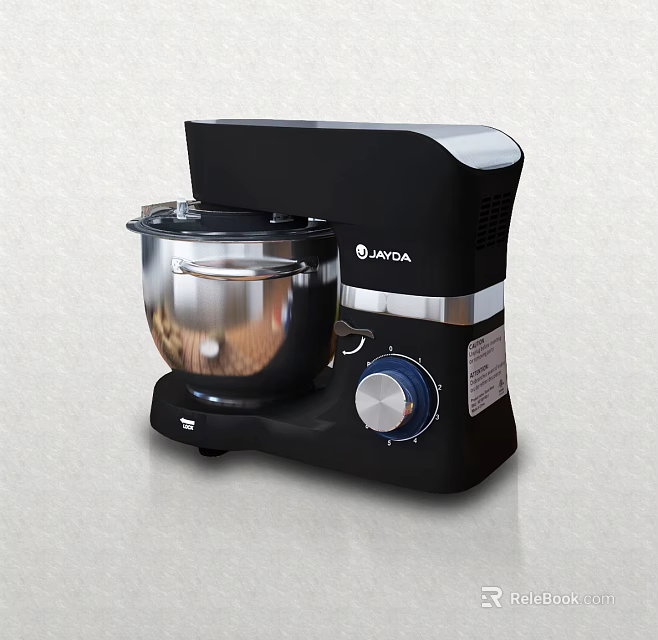 Black MATA Stand Mixer with Metal Bowl and Knob Control for Kitchen Use 3d model 