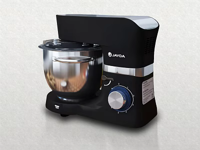Black MATA Stand Mixer with Metal Bowl and Knob Control for Kitchen Use 3d model