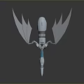 Futuristic Mechanical Dragon 3D Model Featuring Streamlined Design White Wings And Blue Glowing Details