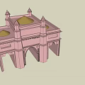 Grand Entrance Gate With Classical Design Arched Structure And Decorative Towers