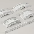 Stone Arch Bridges and Railings 3D Models With Steps and Intricate Design 3d model