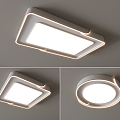 Modern Ceiling Light Square Ceiling Light Round Geometric Ultra-thin Bedroom Living Room Children's Room Simple 3d model