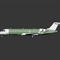 Modern Green and White Airliner with Twin Engines Sleek Fuselage on Dark Reflective Surface