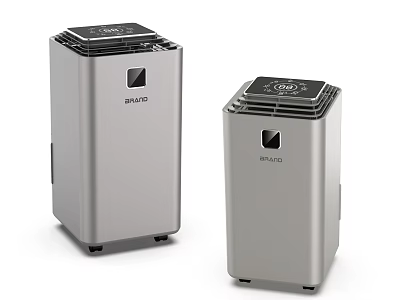 Silvercrest Silver Portable Air Coolers with Modern Design and Control Panel 3d model