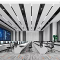 Command Control Room of Modern Monitoring Room 3d model