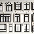 Window combination Casement window Arch window Window line Floor-to-ceiling window 3d model