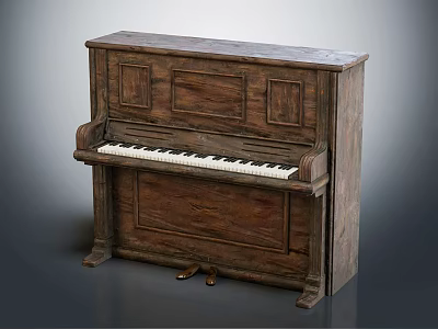 Vintage Wooden Piano Musical Instrument With Classic Design And Intricate Craftsmanship Details 3d model