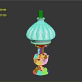 Elegant Table Lamp With White Ruffled Lampshade And Ornate Brass Base