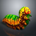 Colorful Caterpillar Shaped Plush Toy With Segmented Body And Black Spots