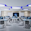Modern Classroom Computer Classroom 3d model