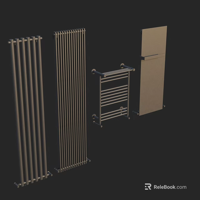 Various Modern Radiator Styles With Vertical Columns Towel Rail And Sleek Designs 3d model 